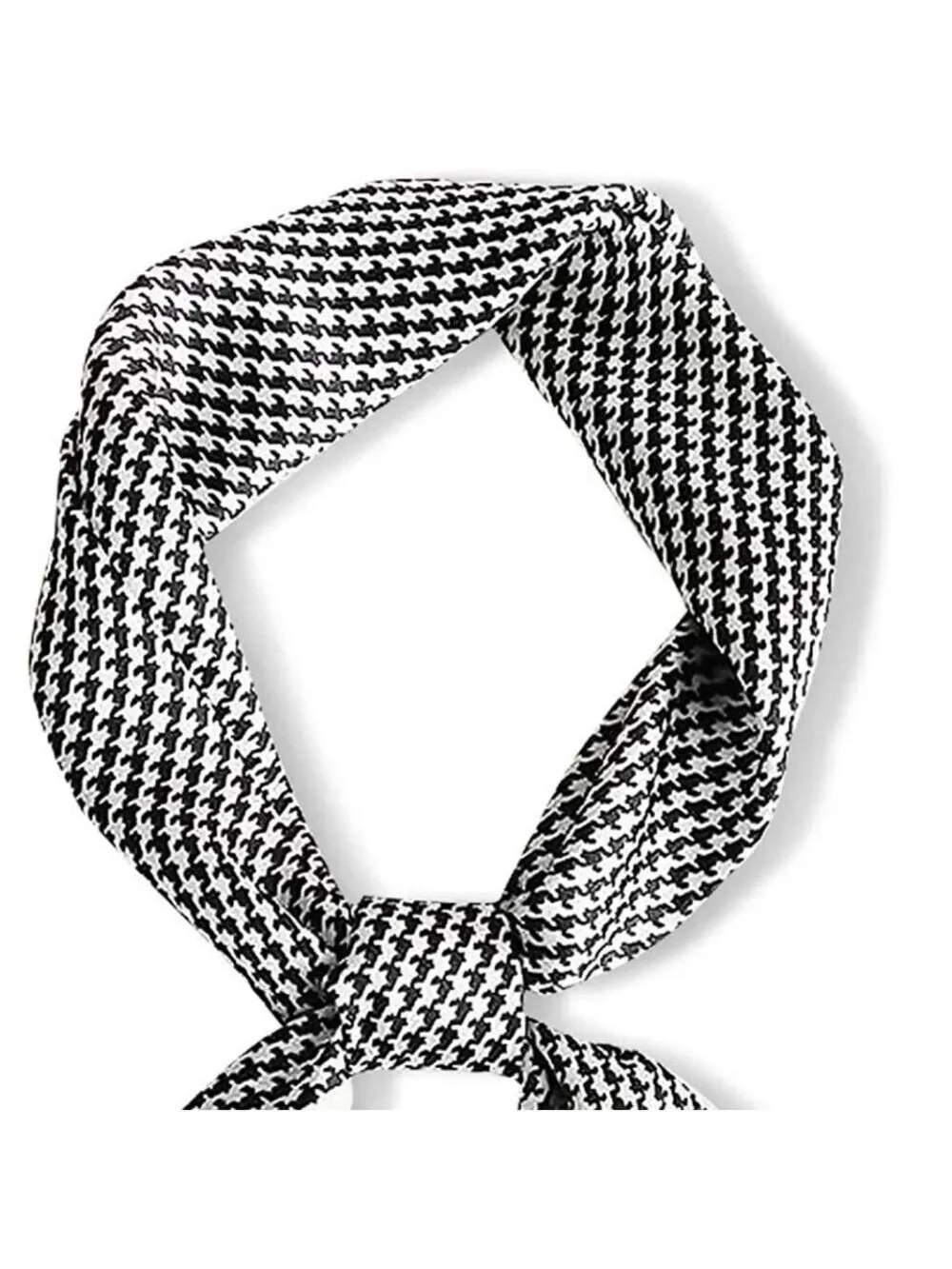 Silk Feel Scarf Women Houndstooth Square Scarf Soft Mulberry Silk Scarve